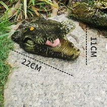 이동식수영장 악어 머리 안뜰 연못 떠 있는 동물 장식품 공원 풀 시뮬레이션 야외 원예 액세서리, 03 Crocodile Head C