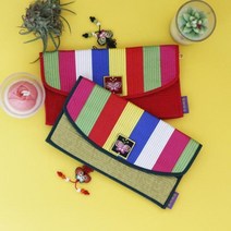 보드미 패션장지갑 색동 비단 누빔 장지갑 5colors
