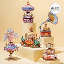 라이프공방 이상한나라멜로디우드 DIY 취미 미니어처, 마차(AM41)