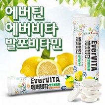발포 비타민C 1000 mg 국내산 발포비타민 순수 비타민씨 레몬맛 고용량 비타민C 효능 무카페인 에버비타 발포 비타민 정, 18 정 _ 9 개