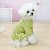 마일로앤코코 퓨어코튼 강아지 파자마 올인원 애견옷 강아지옷 맨투맨 실내복 잠옷 내복 봄옷 푸들옷 말티즈옷 (S/M/L/XL/XXL 민트/오렌지/그린), 그린