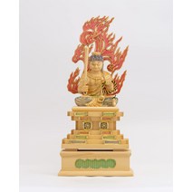 목조 불상 부동 명왕 좌상 22.5 cm(목제:동나무담채 절금)유년 태생 십이지 수호 본존 간지(후도미오우WhiC)