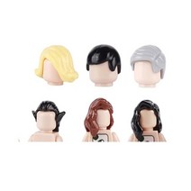 레고 닌자고 시티 MOC 시티 피규어 헤어 빌딩 블록 6 개 캐릭터 남자 여자 소년 머리 부품 호환 액세서리, 14 주황색