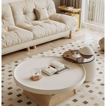 거실 원형 테이블 연예인 크림 미니 라운드 탁자, A