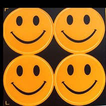 야구헬멧스티커 11 색상 슈퍼 스티커 미소 얼굴 반사 자동차 오토바이 자전거 스쿠터 데칼 학교 가방 배낭 헬멧, 03 Orange yellow
