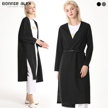[보니알렉스] 사이드슬릿 린넨혼방 노버튼 롱자켓