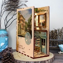 핸드메이드 DIY 책꽂이 미니어처 책장 속 골목 거리 조명 만들기, D.코지마 러브