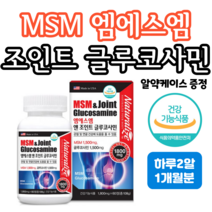 관절엔 MSM 엠에스엠 조인트 프리미엄 글루코사민 관절 연골 건강 도움 2000 홈쇼핑 콘드로이친 골드 영양제 성분 가격 맥스 효능 밸런스 비교 할아버지 할머니 부모님 마디마디 소, 1박스, 1800mg x 60정 (1개월분)