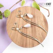 [KNOTXKNOT] 물방울 진주 드롭 메탈 비녀핀