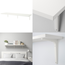 이케아 벽선반 BERGSHULT 베리스훌트/TOMTHULT 톰툴트 선반+브래킷 화이트 120x30 cm