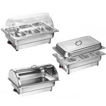 뷔페 워머 셀프 배식대 음식 보온 챠핑디쉬 호텔 웨딩홀 케이터링, 플라스틱 플립 커버 - 13.5리터 1구
