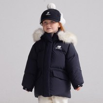 뉴발란스키즈 스노파리 코쿤핏 다운점퍼 블랙 털 패딩 구스 유아동 프리미엄 방한 아우터