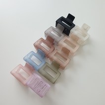 10칼라1세트 사각 반묶음 단발머리 마블 반투명 집게 헤어핀