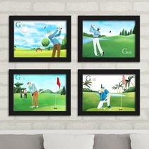 데코밍샵골프라이프_인테리어액자세트_프레임액자_cv707, 화이트