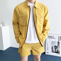 데일트 남자 나일론 투포켓 오버핏 바람막이 셔츠 자켓