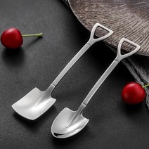 삽 모양 스텐 티스푼 디저트스푼 단품 2개, 사각형