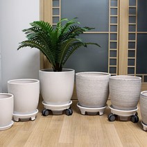 도희네화분 뉴백자화분 화이트 그레이컬러 분갈이용 학교 어린이집 인테리어화분, 뉴백자그레이03(물받이2호)