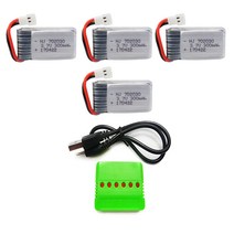 3.7v 300mah 드론배터리충전기세트, (X4) 300mah4개+6in1충전