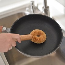 도넛 모양 브러쉬 찌든때 야채 세척 다용도 청소솔 탄냄비세척 나무브러쉬 세척솔 묵은때 청소솔 야채세척솔 브러시 주방찌든때 철수세미 주방소품, 데일리 롱브러쉬