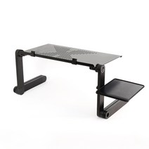 비투비월드 관절접이 노트북 테이블(48x26cm) (블랙)/ 베드테이블, 단품