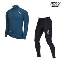 폭스레이싱 사계절 긴팔저지 타이즈 세트 L171_187BL 자전거의류 라이딩복