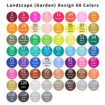 코픽 디자인 마카 Touch five-60 색 듀얼 팁 마커 키트 흰색 배럴, 06 Landscape Designers