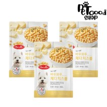 바우와우 체다치즈볼 강아지간식 100g, 체다치즈, 3개