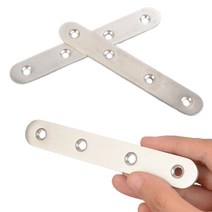 일자 평철 앵글 브라켓 경첩 스텐 보강철판 124MM 10P 연결철물 고정철물