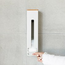 벽걸이 수납함 비닐봉지 디스펜서 종량제 봉투 정리함, 화이트