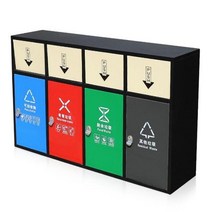 스테인레스 야외 분리수거함 재활용분리수거장 캠퍼스 휴게소 캠핑장, 단일사이즈, 4개(스테인리스)+재떨이