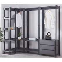 시스템장 옷장 행거 수납장 아일랜드 서랍장 옷방 안방 드레스룸 인테리어, 화이트