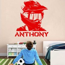 전기자전거2인용 출퇴근 배달용 자전거 오토바이 벽 스티커 개인화 된 이름 모토 크로스 레이싱 자전거 게, 03 No.3 Gray, 01 42x49cm