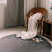 더와이 펀치 사이잘룩 원형 북유럽 카페트 러그 물세탁 150
