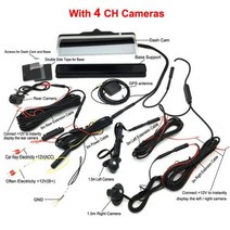 토레스 어라운드뷰 서라운드뷰 자동차 차량 360 도 파노라마 대시 보드 dvr 캠 4 채널 카메라 레코더 10 인치 터치 안드로이드 백미러 GPS ADAS 와이파이, With 4CH Cameras_협력사 | With 32