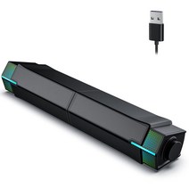 Jeecoo USB 블루투스 컴퓨터 스피커 RGB 조명 led 게이밍 오디오 플레이어, Black