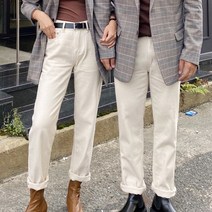 와이샵 / [ 커플사이즈 ] 기획 남녀공용 크림 레귤러 크롭진