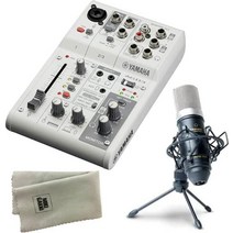 YAMAHA AG03MK2 믹서 콘덴서 마이크 MPM1000 청소용 천 배송 세트(흰색), 화이트