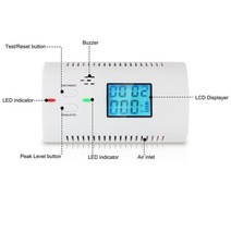 보안 Voice Carbon 일산화 Detector 중독 스마트 무선 Gas Alarm Sensor LCD Display Co 대 한 홈 주방, 01 WHITE