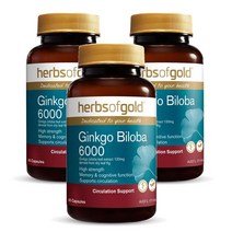 허브스 오브 골드 호주 Herbs of Gold Ginkgo Biloba 징코빌로바 6000 60캡슐, 3팩