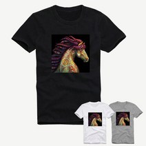 투준플레이 남여공용 M~2XL 화려한말 프린팅 레터링 반팔 티셔츠 커플티 단체티