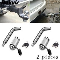 트레일러 후크 5/8 quot자동차 후면 잠금 히치 핀 더블 키 고무 캡 방수 키트, [02] Chrome