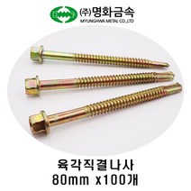 (주)명화금속 육각직결나사 판넬나사 80mm x100개
