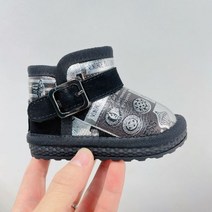 스노우보드신발 보드부츠 스노우보드부츠 스노우보드화 스노우부츠 베이비 앵클부츠 2022 겨울 걸음마 신발 남녀 이 소프트 키높이 스노우 부츠 두꺼운 면화, 은색