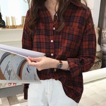 행복한 삶 체크남방 체크무늬셔츠 여성코디 여성셔츠 남방 깔끔