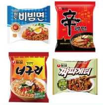 농심&팔도 신라면5봉+너구리5봉+짜파게티5봉+비빔면5봉, 20개