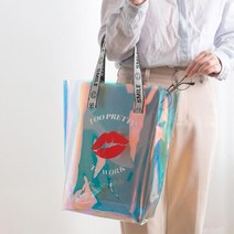 여름휴가 썸머룩 홀로그램 비치백 PVC 투명백 미니
