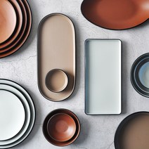 이중메탈 멜라민 그릇 식기 접시 업소용 식당, 블럭