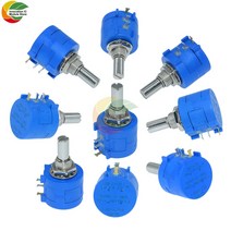 정밀 멀티 턴 권선 전위차계 3590S-2-103L 502L 104L 1K 5K10K100K 스케일 손잡이 가변 저항 포텐쇼미터, 08 1 천개 옴