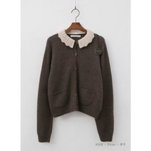 (큐티니트가디건)pi 프릴케이프 니트 가디건 라쿤퍼 케이프탈부착 네츄럴스타일 데일리아우터