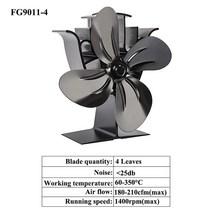 4/5/6 블레이드 열 전원 스토브 팬 블랙 미니 벽난로 난방 전기 나무 히터 무전력 겨울 따뜻한, 03 FG9011-4